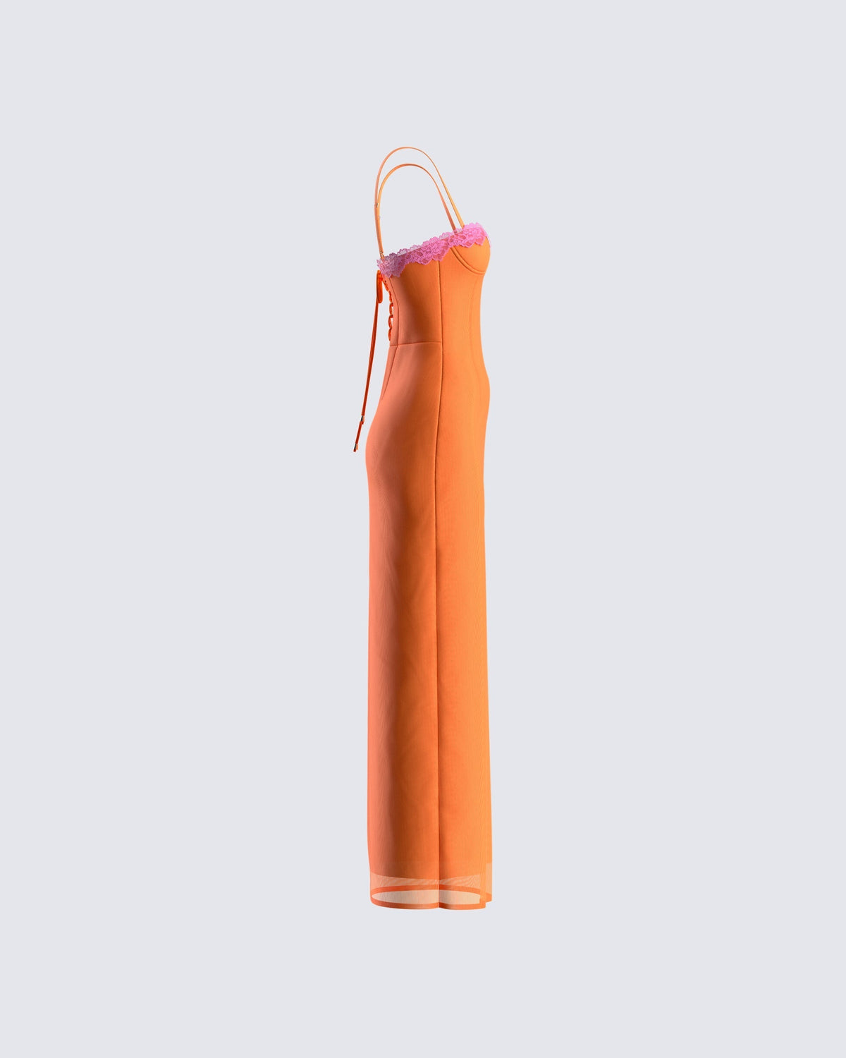 Vestido Longo Ayesha Laranja de Tule