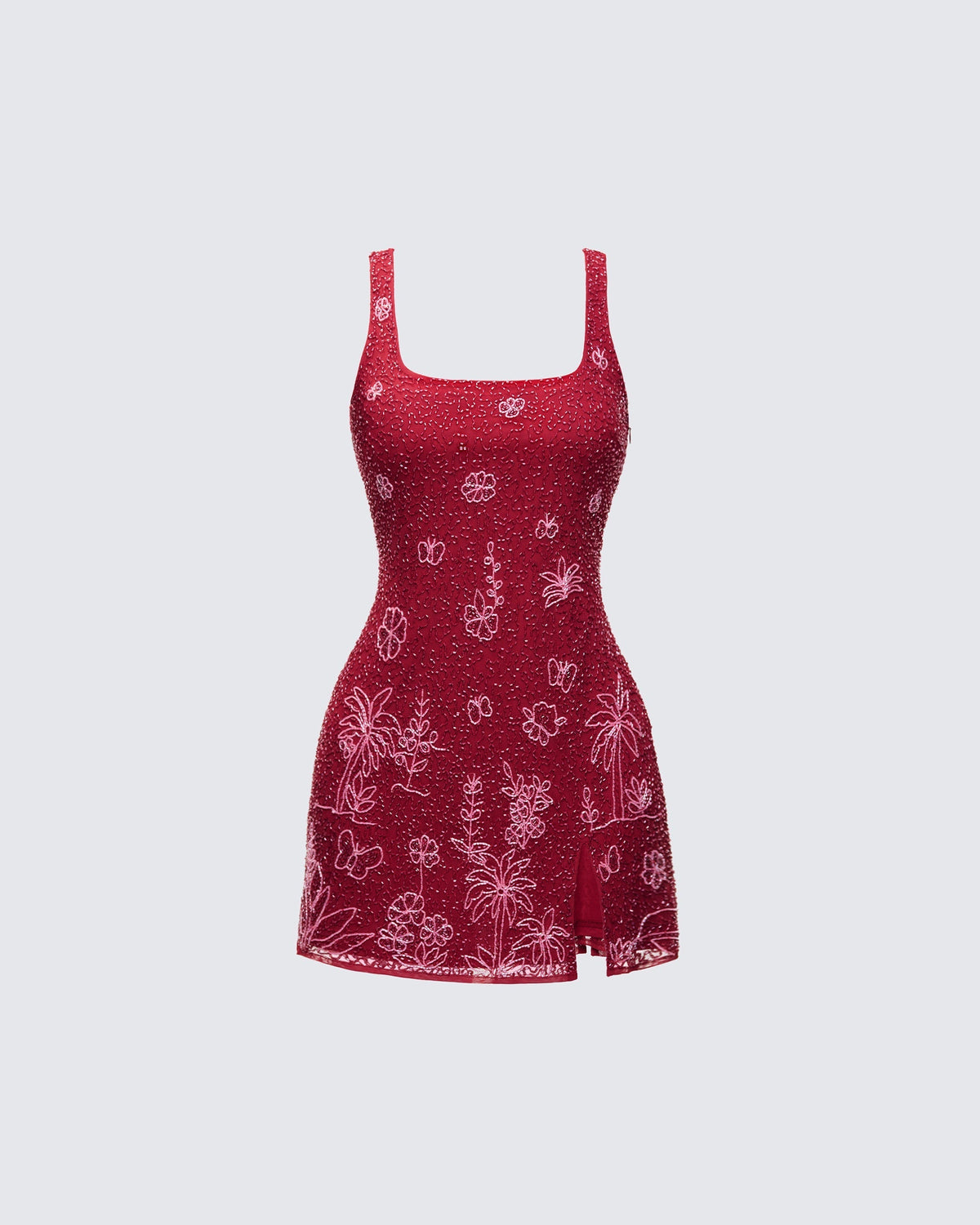 Vestido Curto Edie Ameixa Bordado