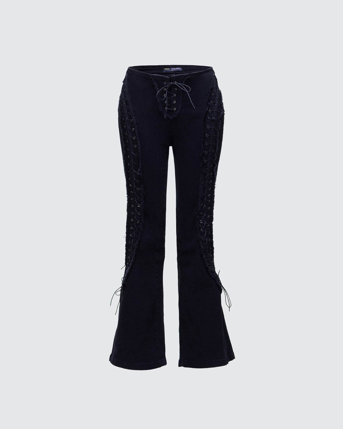 Calça Jeans Genoveva Preta com Amarração