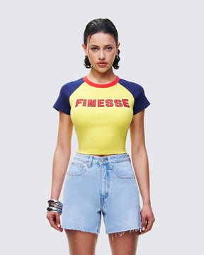 Cropped Amber Amarelo Estampado