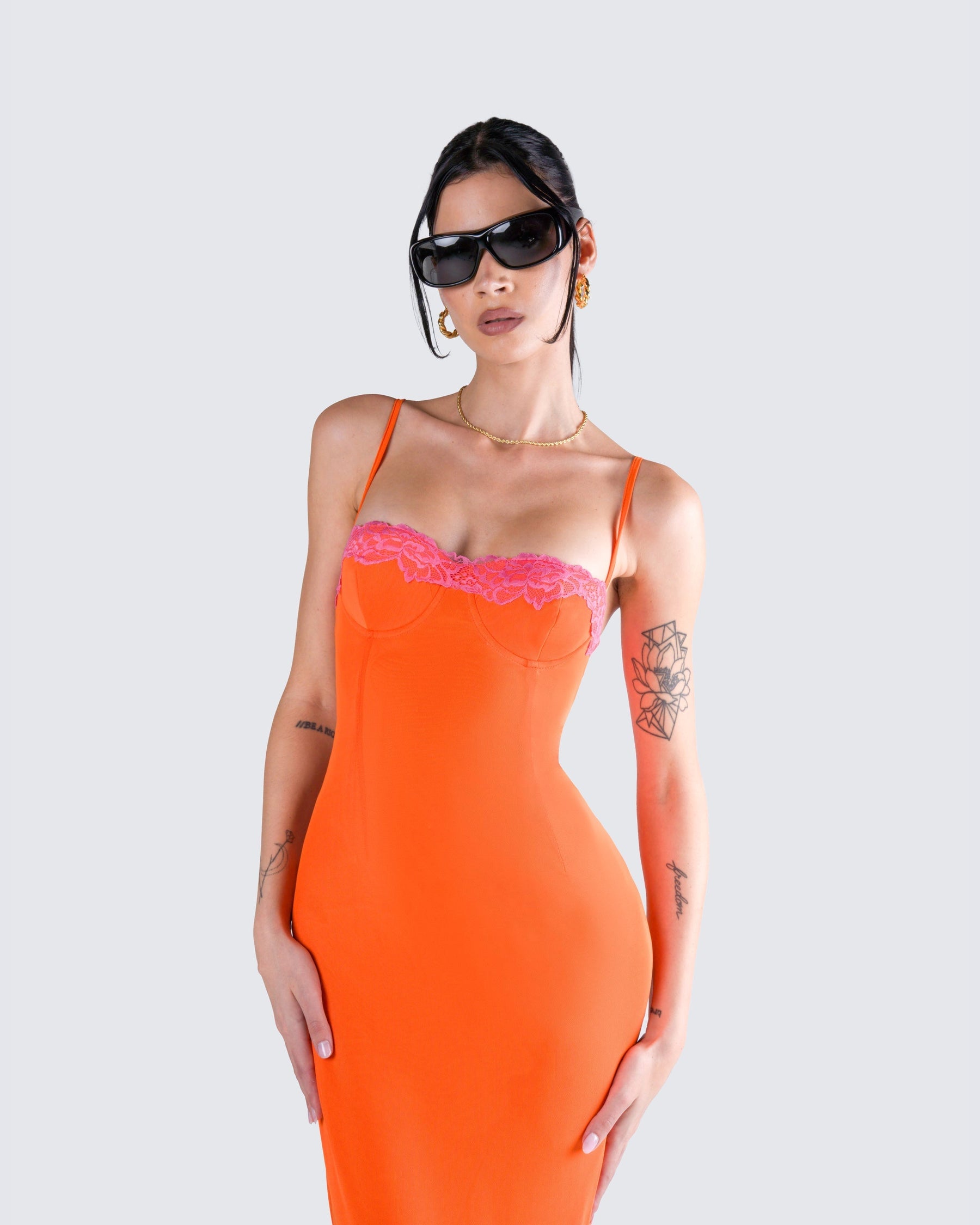 Vestido Longo Ayesha Laranja de Tule