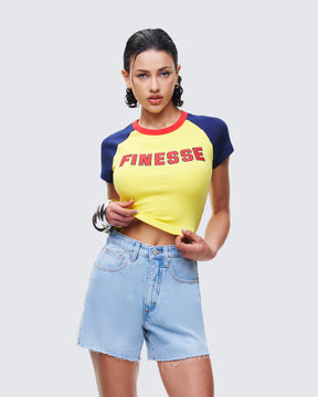 Cropped Amber Amarelo Estampado