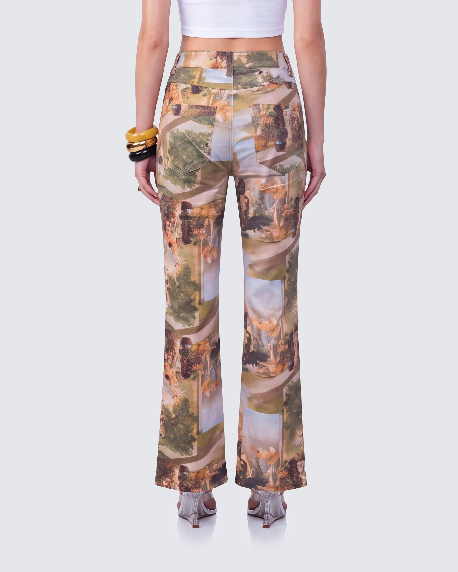 Calça Aphrodite Estampada Cintura Alta