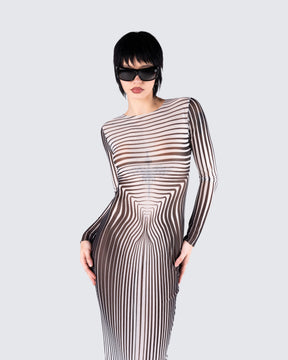 Vestido Artina com Estampa de Ilusão