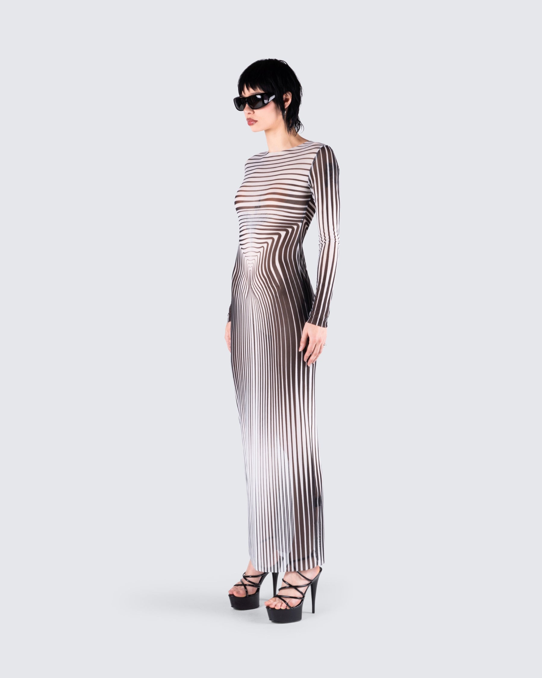 Vestido Artina com Estampa de Ilusão