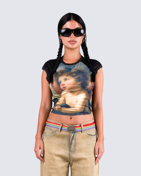 Blusa Cheryse com Estampa de Anjo