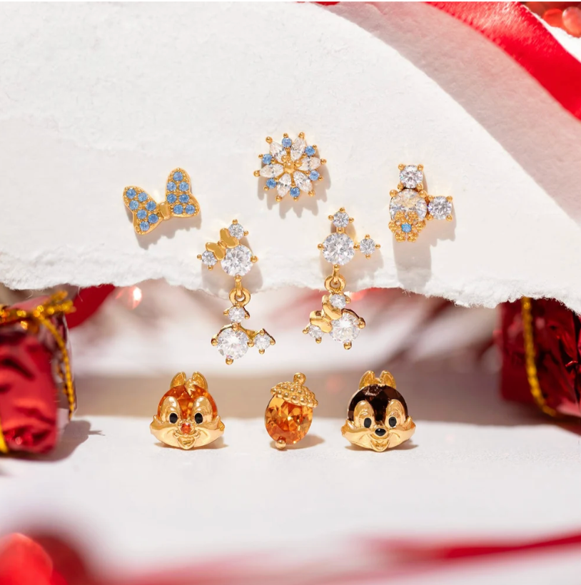 Conjunto de Brincos Tico e Teco da Disney