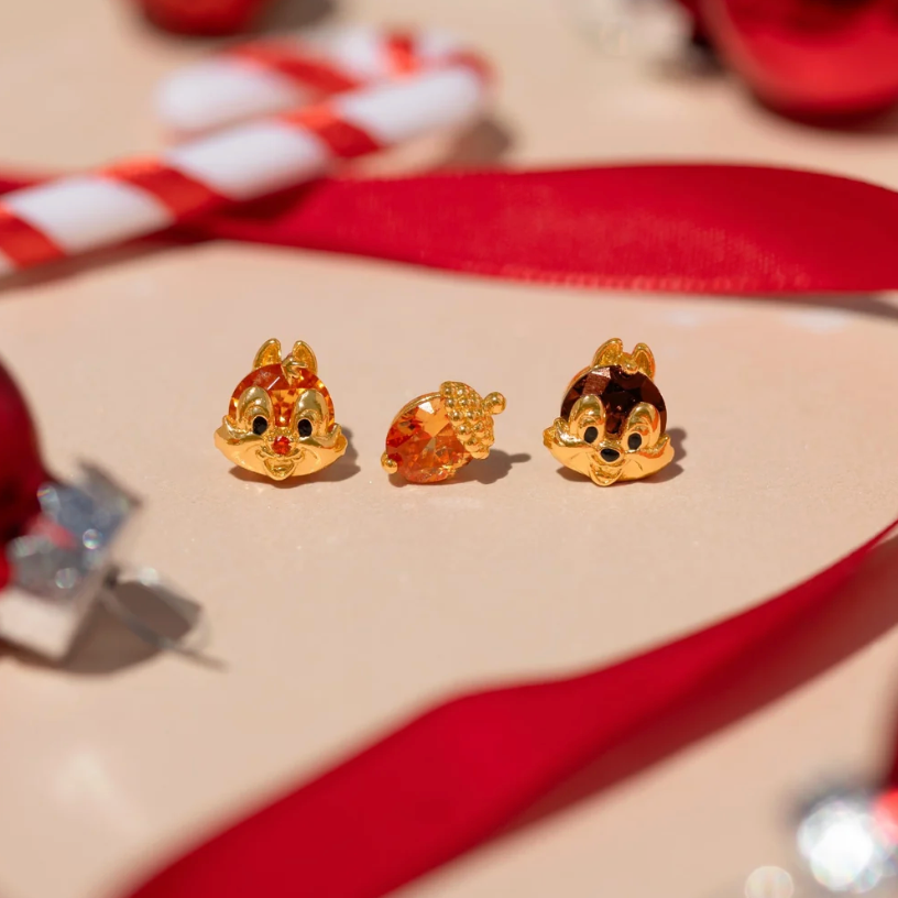 Conjunto de Brincos Tico e Teco da Disney