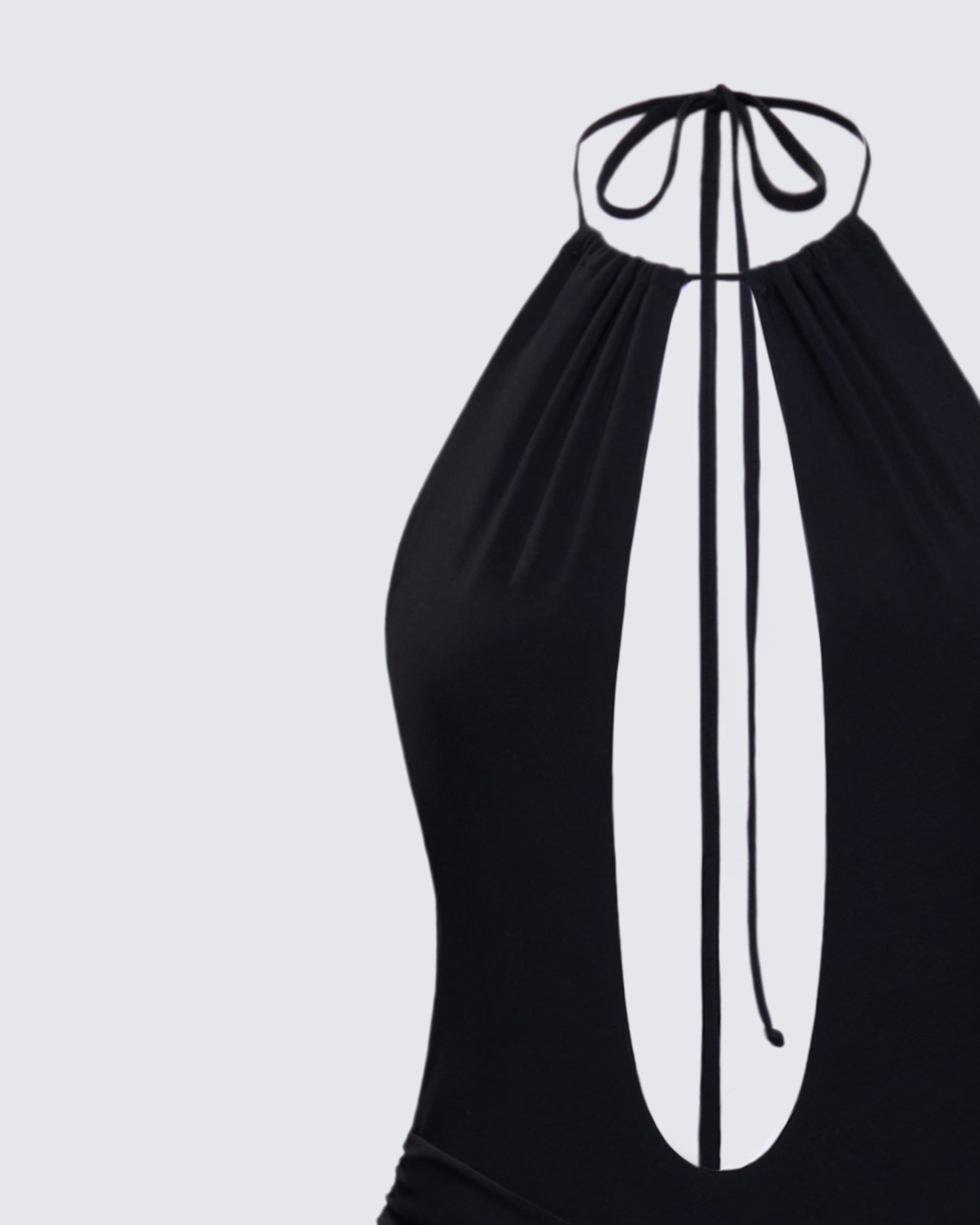 Vestido Longo Coralia Preto com Frente Aberta