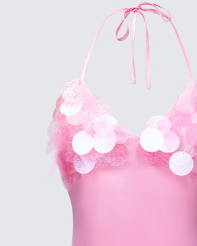 Top Pearle Rosa de Paetê Disco