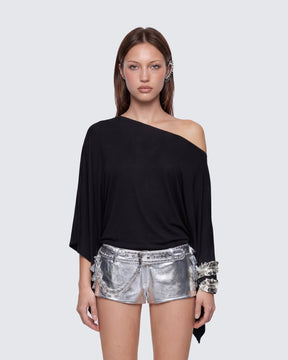 Blusa Jannah Preta Manga Morcego