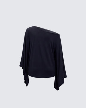 Blusa Jannah Preta Manga Morcego