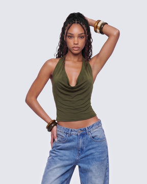 Blusa Kaelle Verde Gola Degagê