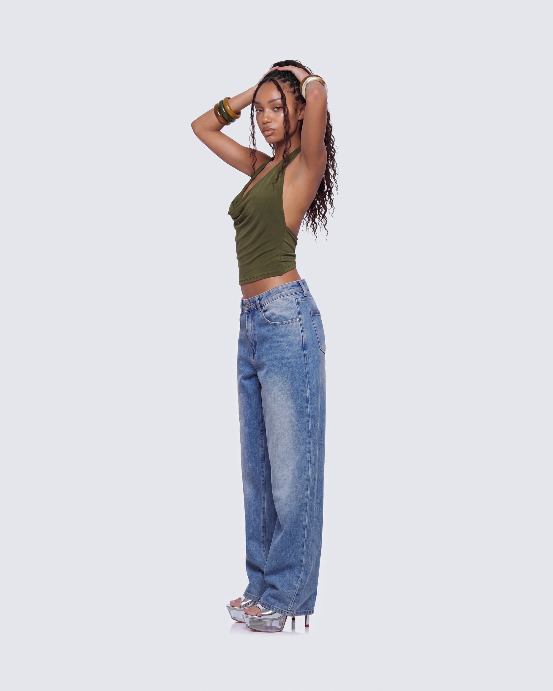 Blusa Kaelle Verde Gola Degagê