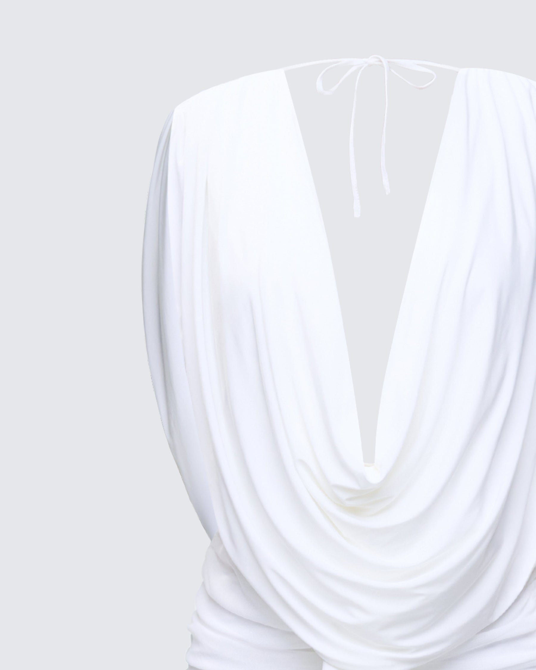 Vestido Longo Nolia Branco Gola Degagê