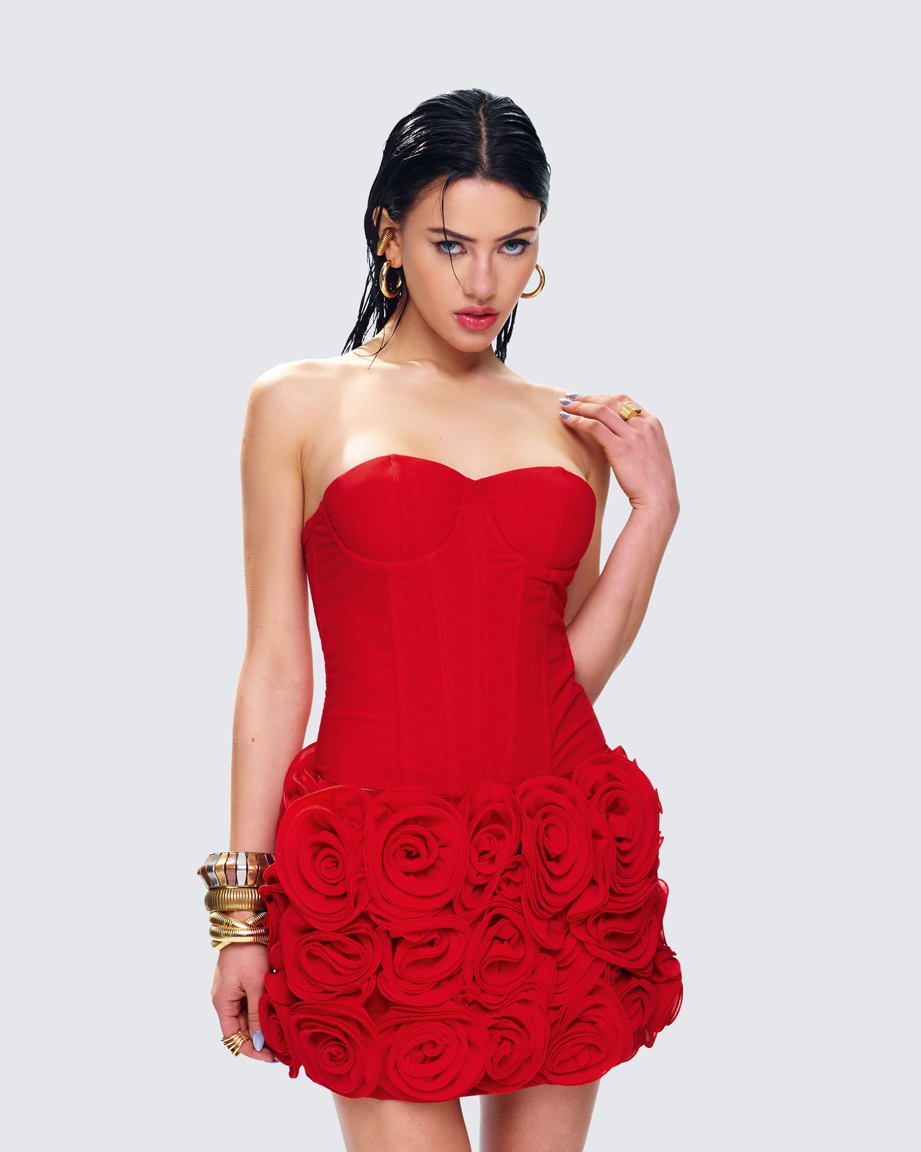 Top Corset Tayah Vermelho de Tule