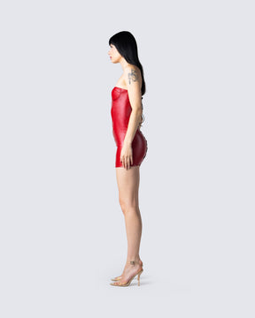 Vestido Curto Trisha de Couro Ecológico